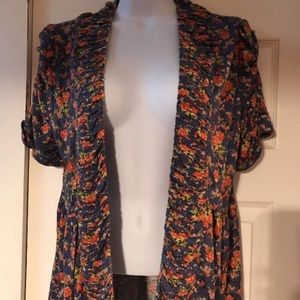 Anthropology Kimchi open front SHIRT M floral NWT